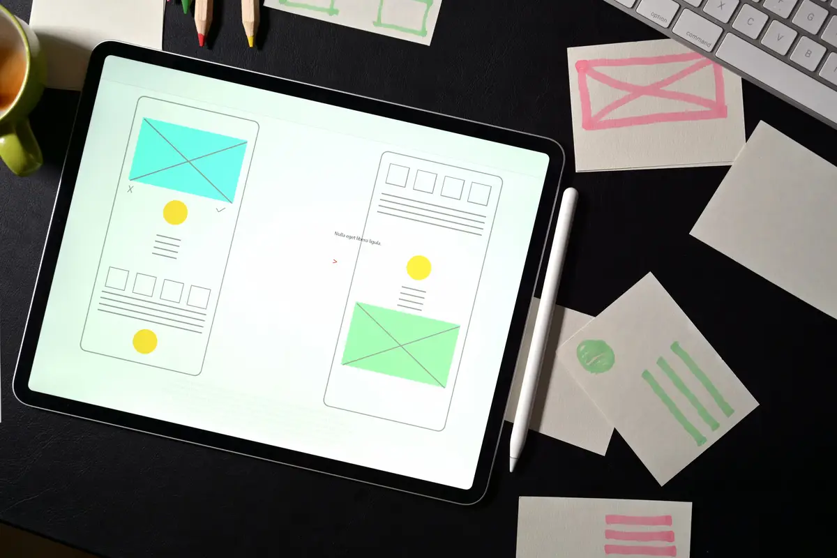 UI website creative designer workspace with template framework