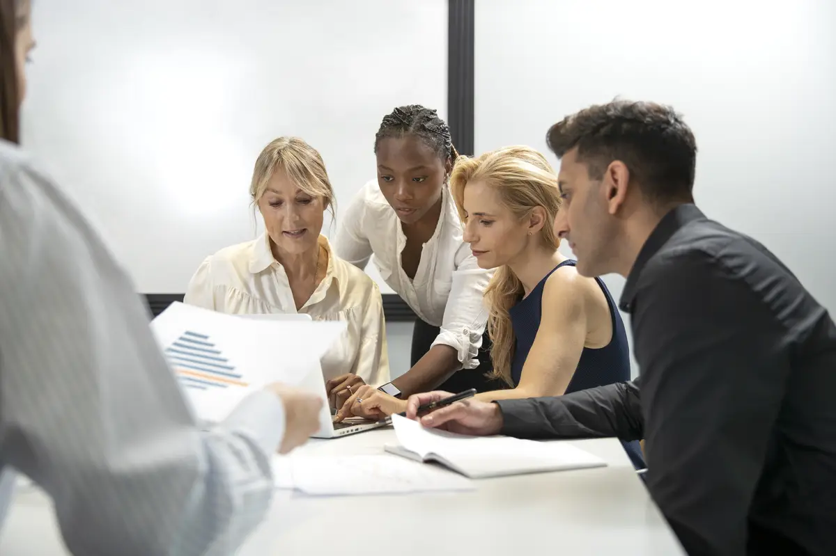 Business team working together