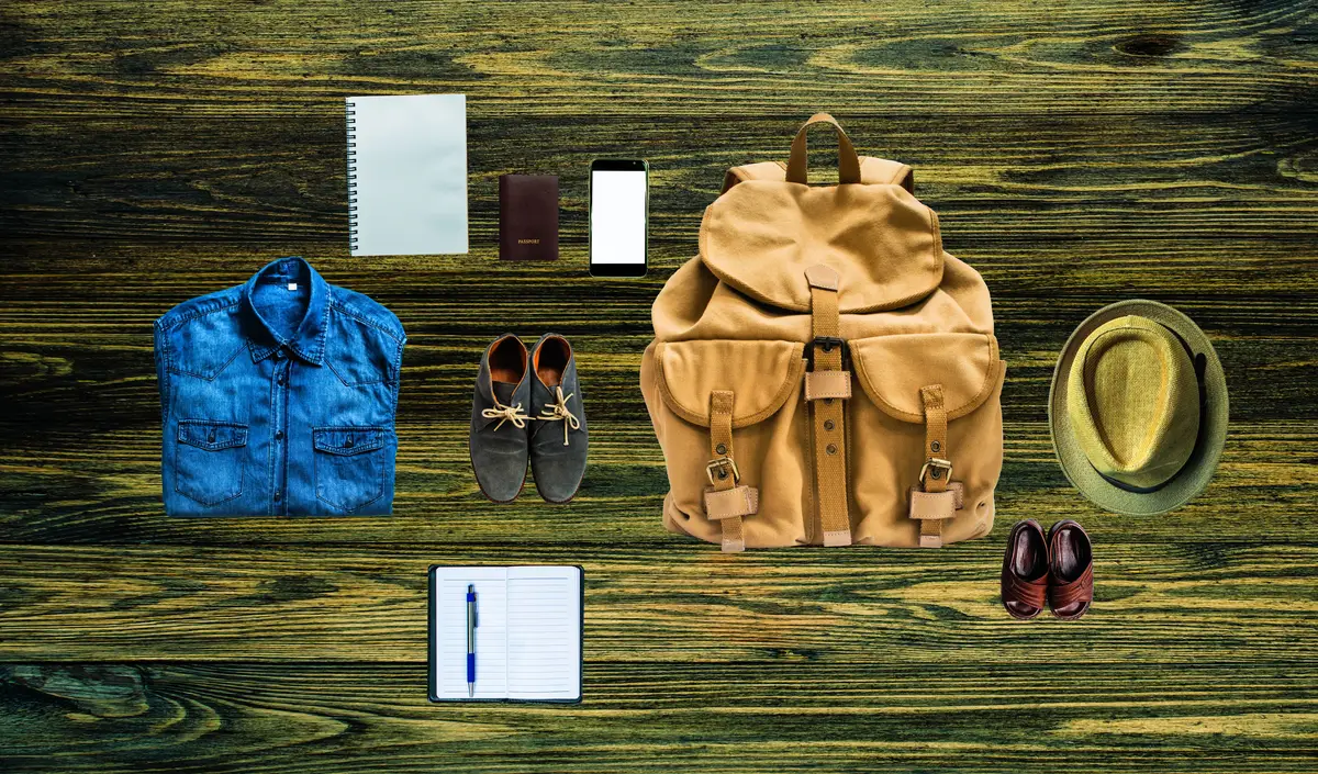 Directly above shot personal accessories on table