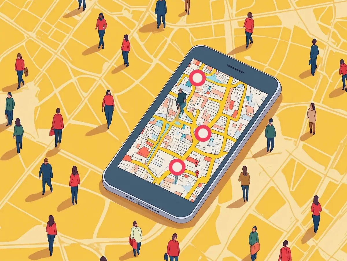 Mobile app location digital art