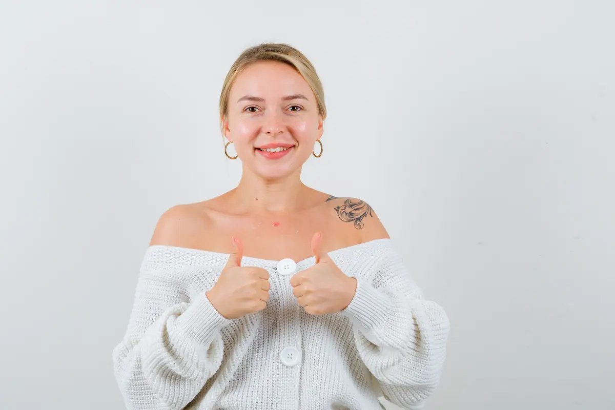 Expressive young woman posing