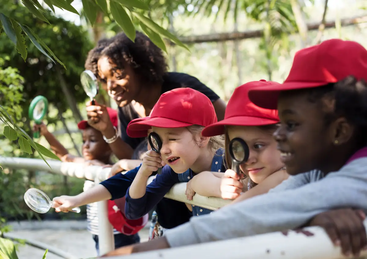 Teacher with her students 