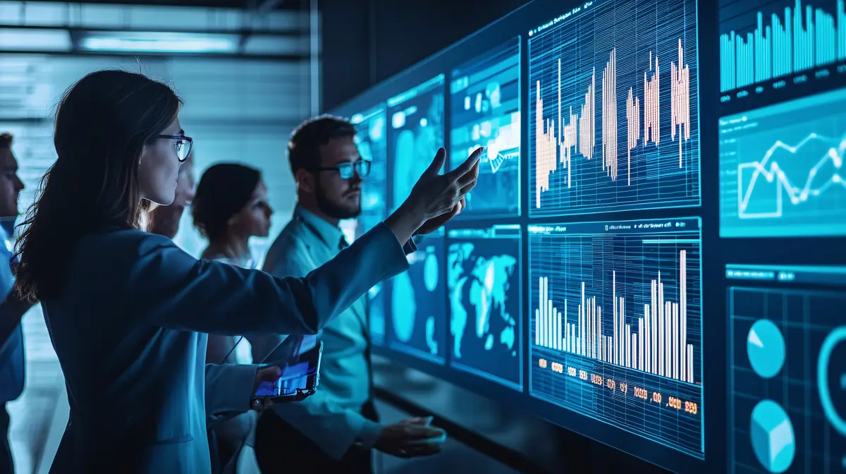 Professionals Evaluating Social Media Data on Big Screen