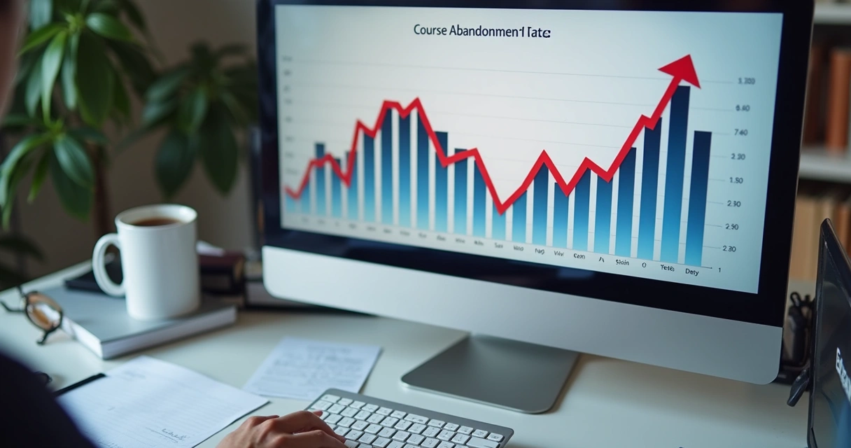 Gráfico mostrando índice de abandono de treinamento em plataforma digital 