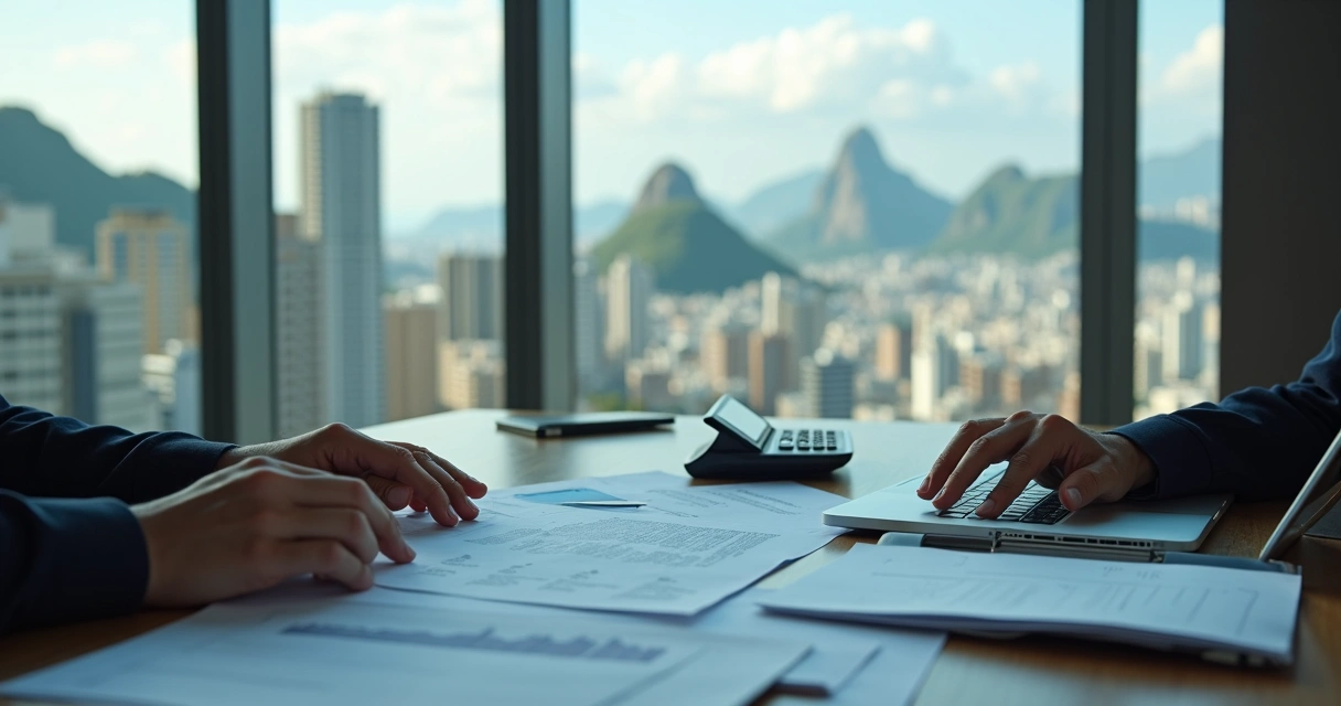 Contador analisando documentos para abertura de empresa no Rio de Janeiro