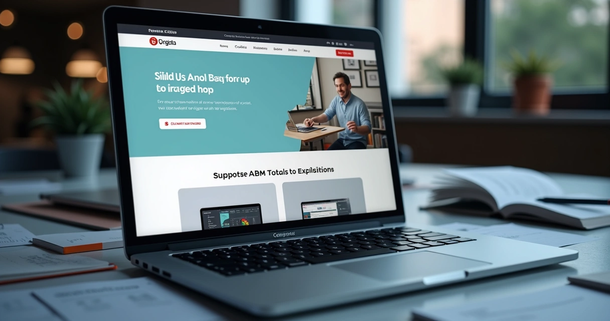 Campanha ABM personalizada exibida em notebook