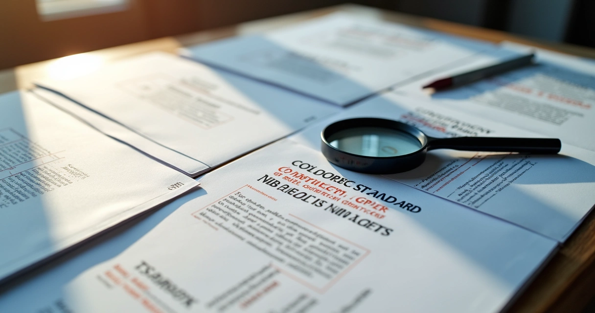 Normas técnicas ABNT sobre uma mesa com destaque para NBRs 