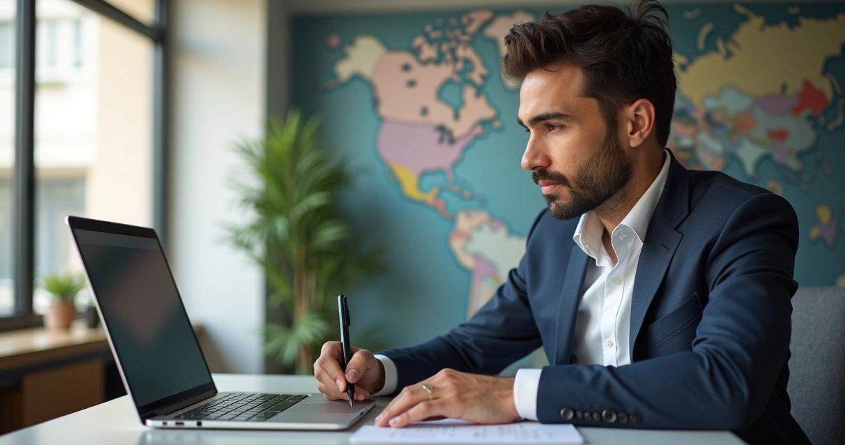 Vendedor analisando dados do lead antes da ligação 