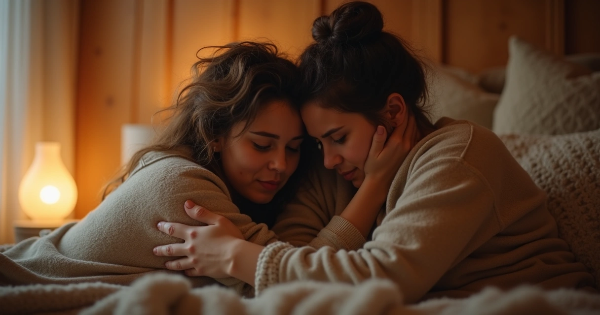 Pessoa recebendo abraço de apoio de amigo 