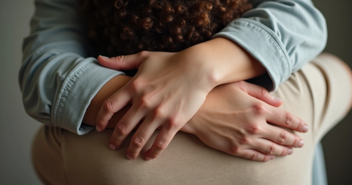 Abraço entre duas pessoas como gesto de apoio mútuo