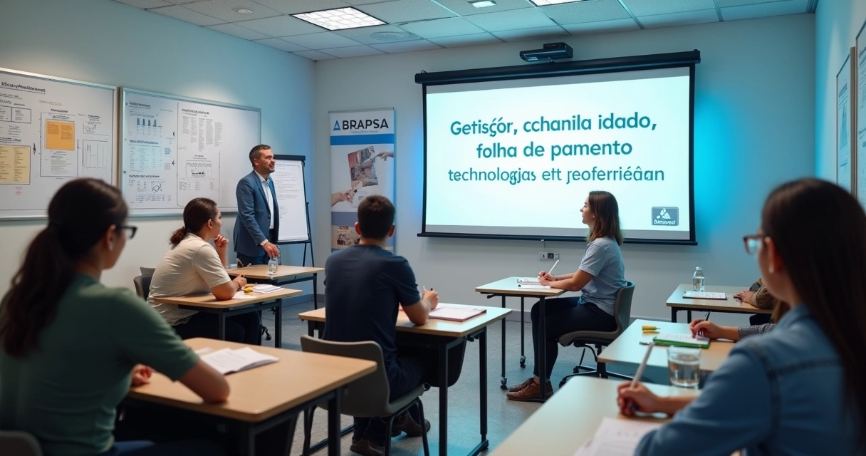 Sala de aula da Abrapsa com profissionais de BPO em treinamento 