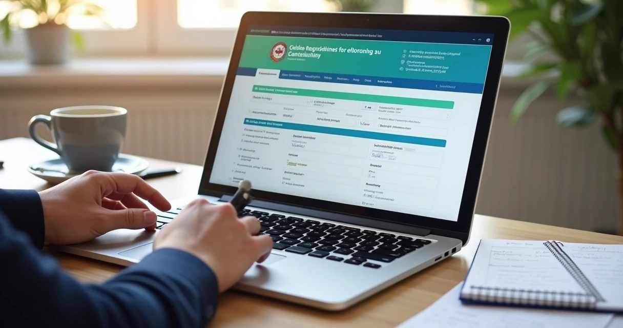 Empresário preenchendo formulário online para abrir empresa 