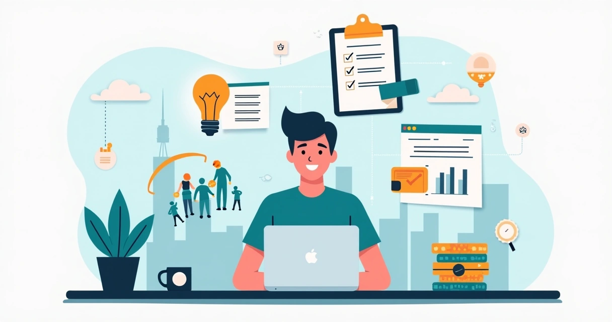 Empreendedor planejando abrir empresa do zero com laptop e gráficos de negócios 