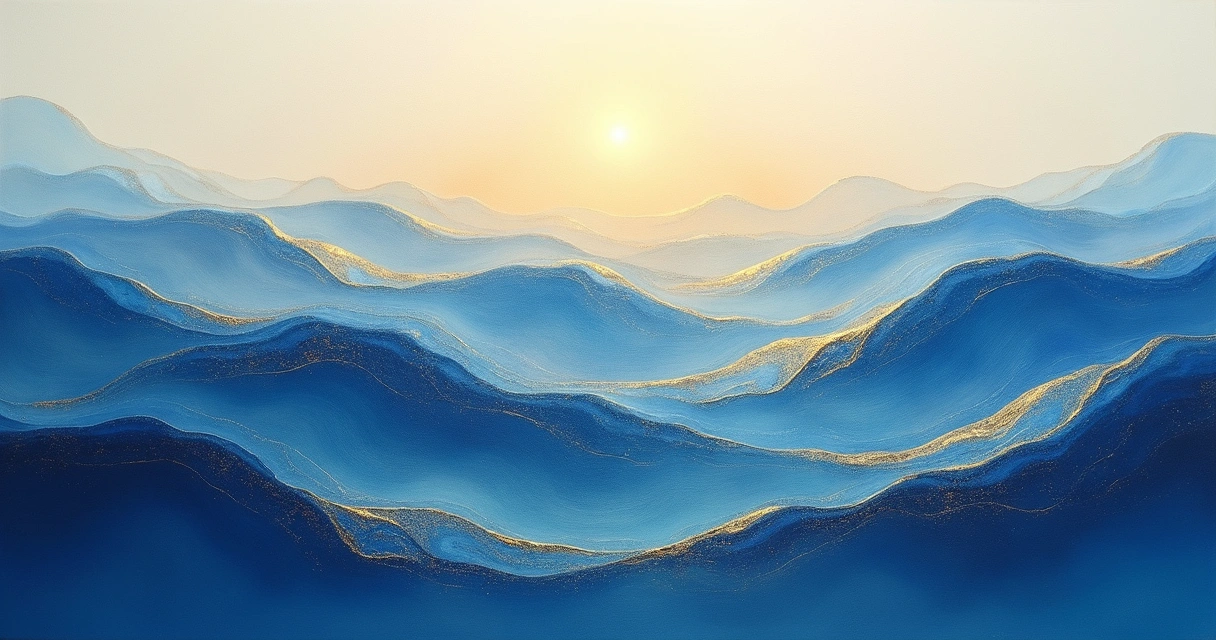 Abstract blue and gold field representing collective emotion 