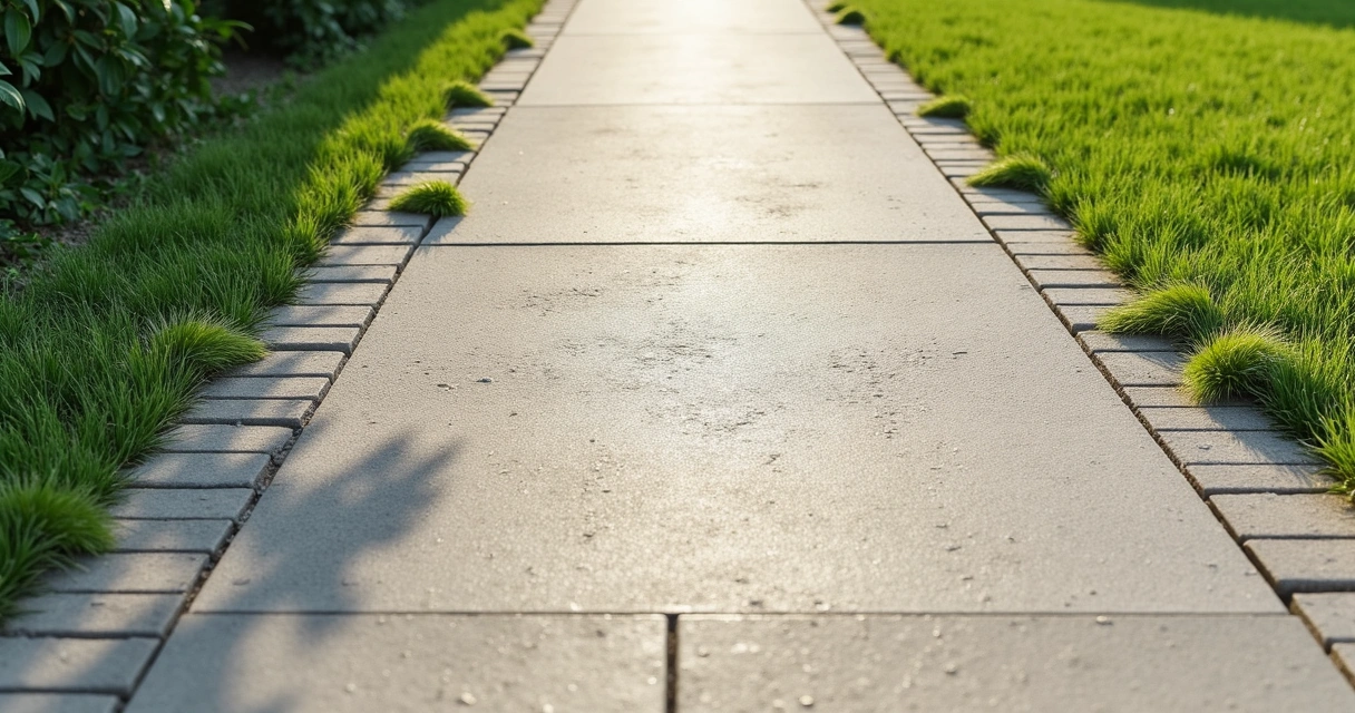 Concreto exposto com acabamento broom, mostrando textura detalhada e aparência limpa