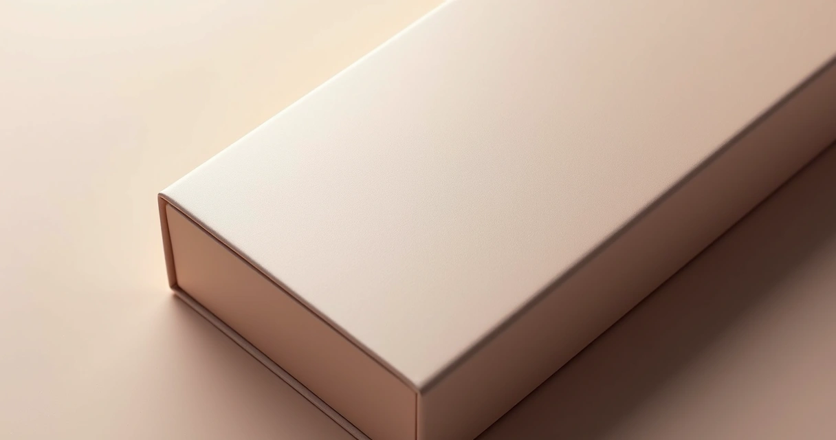 Detalhe de uma embalagem com laminação fosca, textura suave e aparência sofisticada