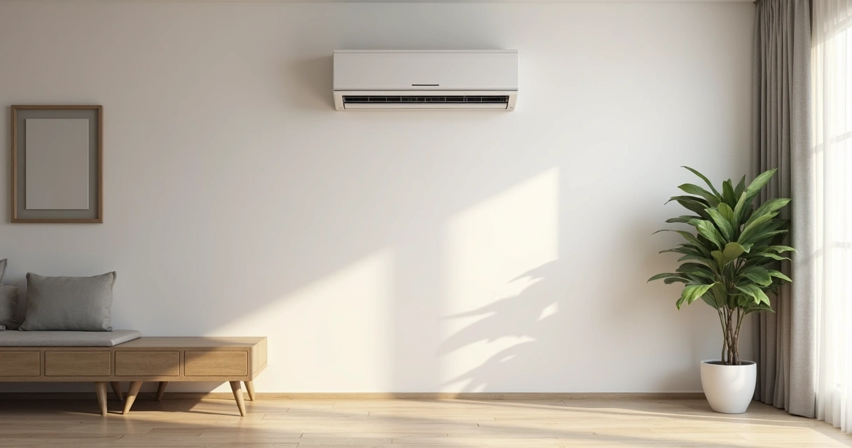 Acabamento limpo de ar condicionado em sala remodelada 