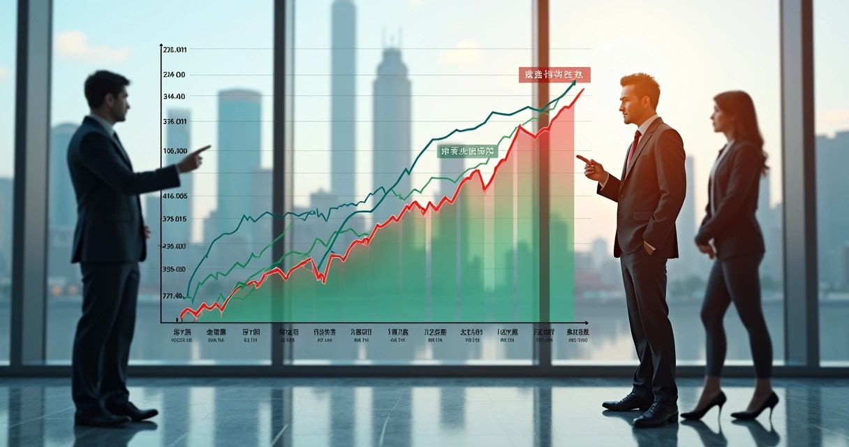 Gráfico mostrando mudança de alta em ações de valor e queda nas ações tecnológicas na China 