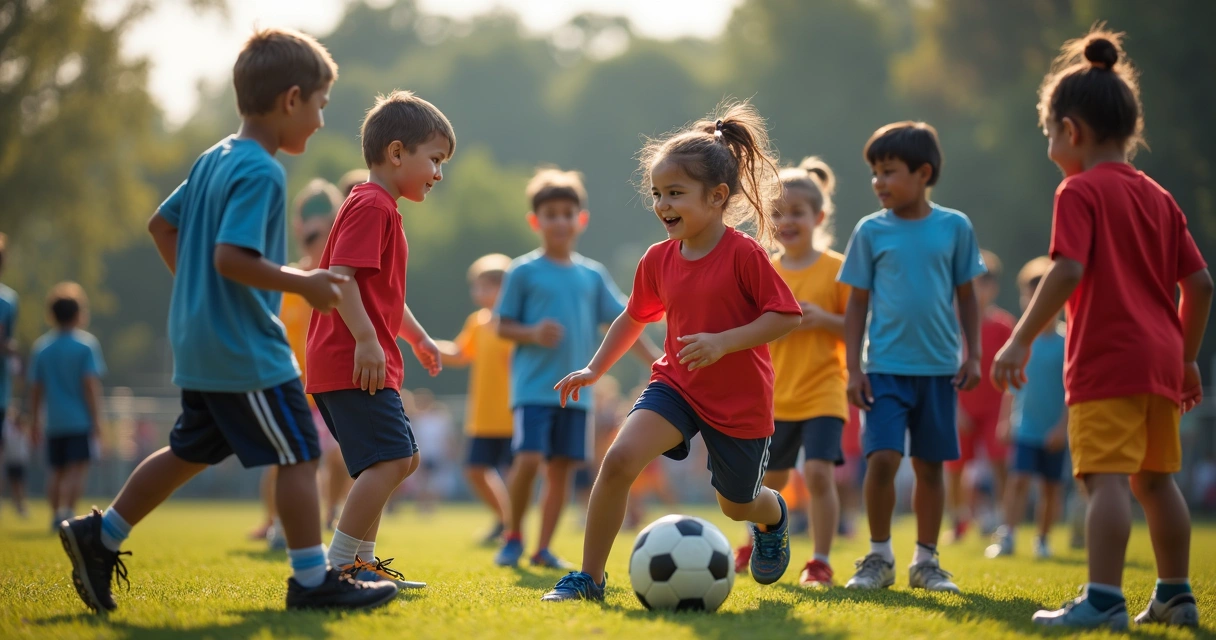 Atividade social em escola de futebol