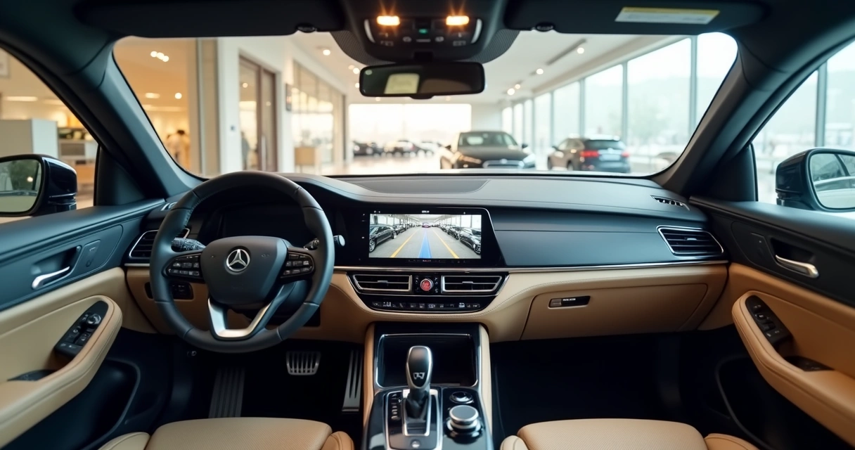 Interior de auto nuevo con accesorios extra como alfombrillas y cámara de reversa 
