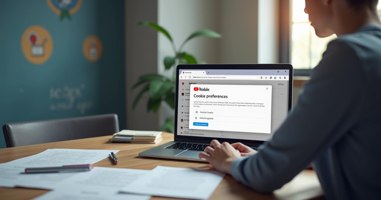 Usuário interagindo com pop-up de cookies no navegador