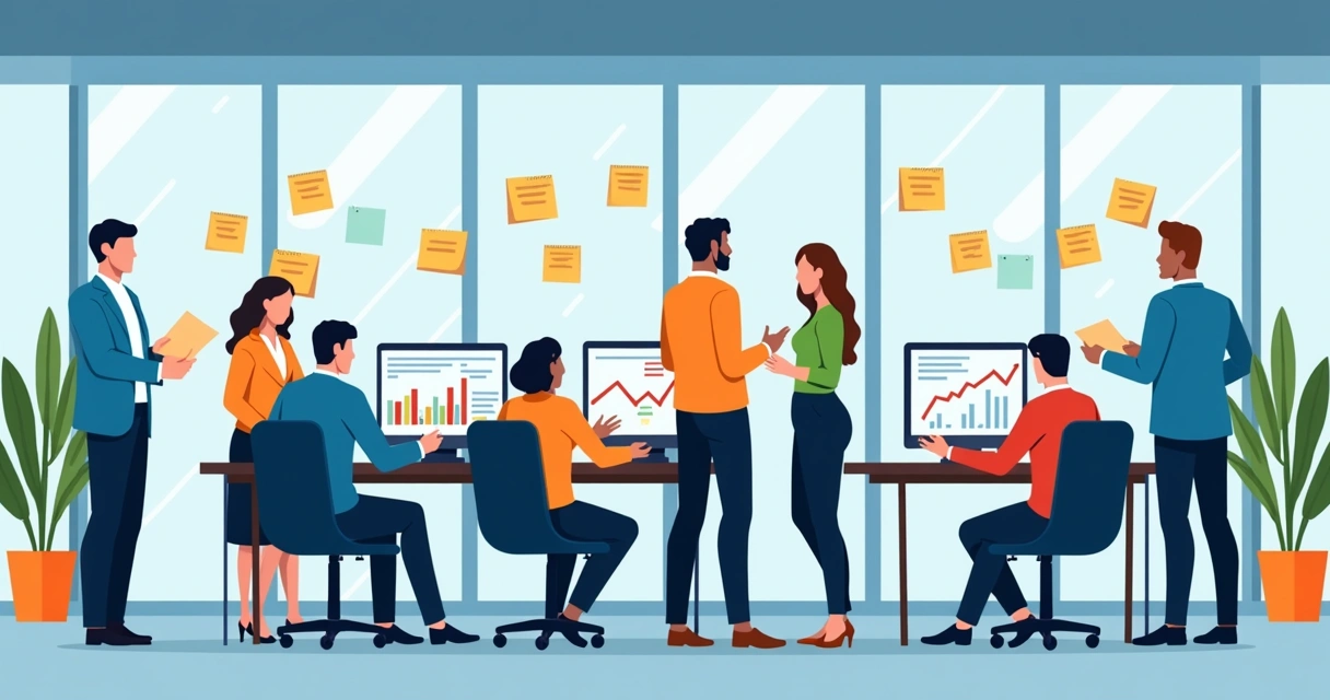 Equipe de startups em aceleração reunida em ambiente colaborativo 