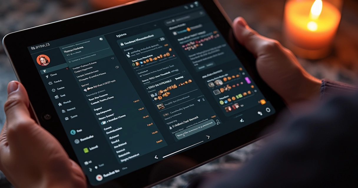 Tela digital mostrando arquivo organizado de leituras de tarô 