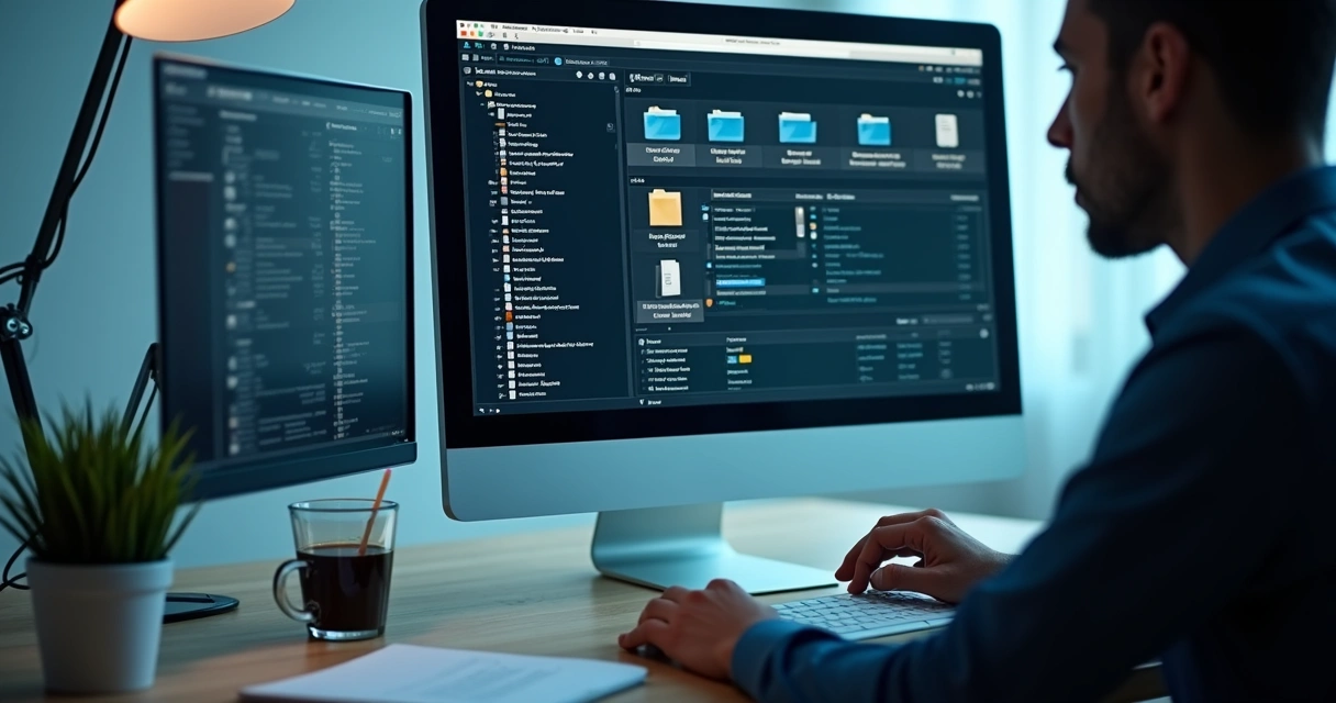 Tela de computador mostrando pastas digitais de condomínio