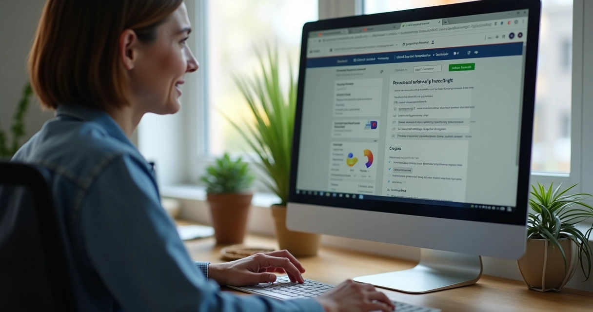 Usuário acessando interface digital com recursos de acessibilidade 