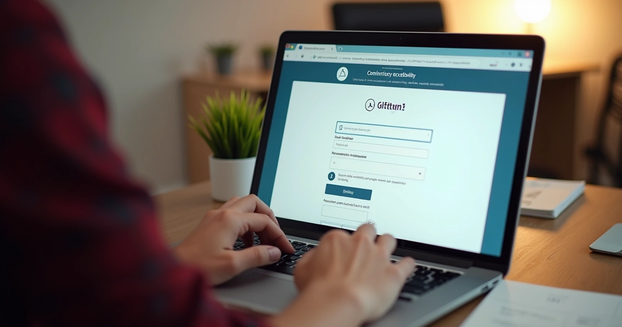 Pessoa utilizando leitor de tela em formulário online 