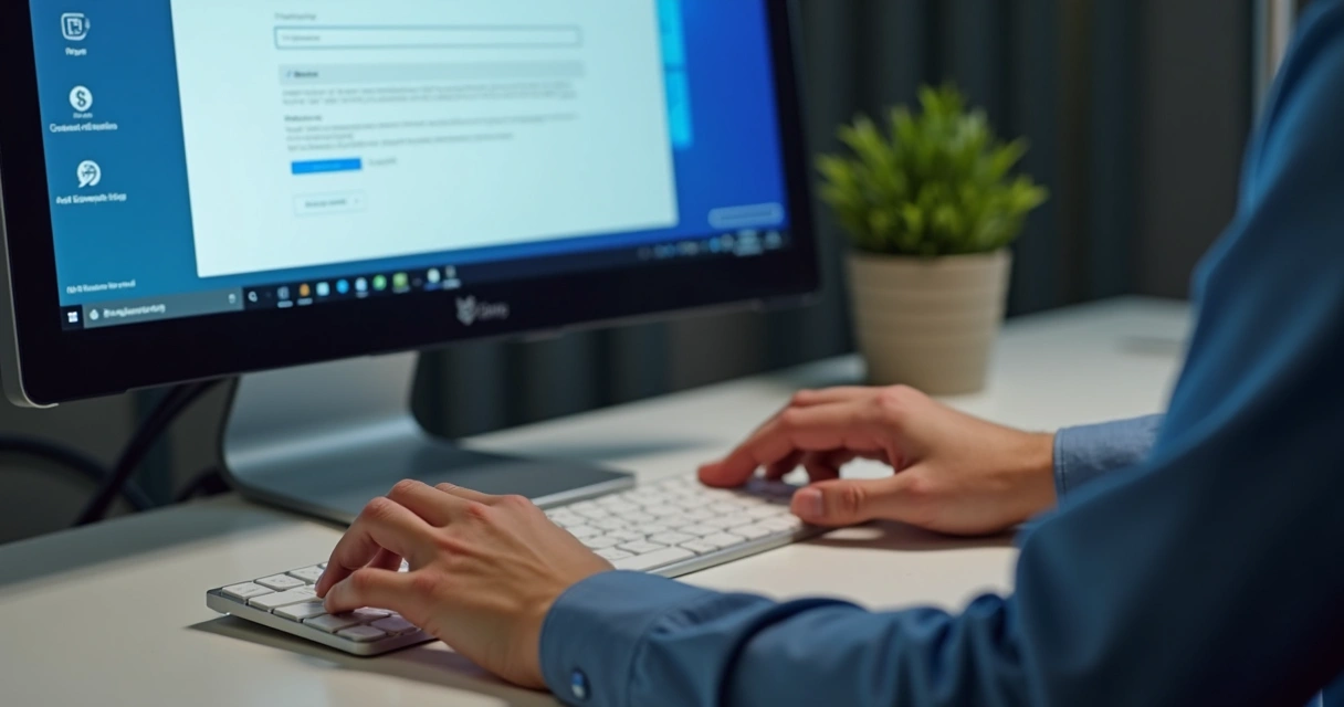 Usuário navegando em software SaaS com tooltip acessível por leitor de tela