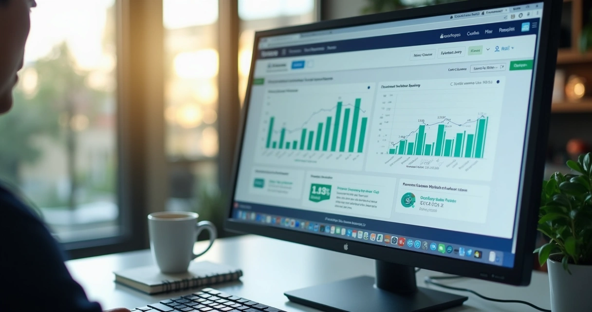 Dashboard com aumento de alunos em plataforma de cursos online