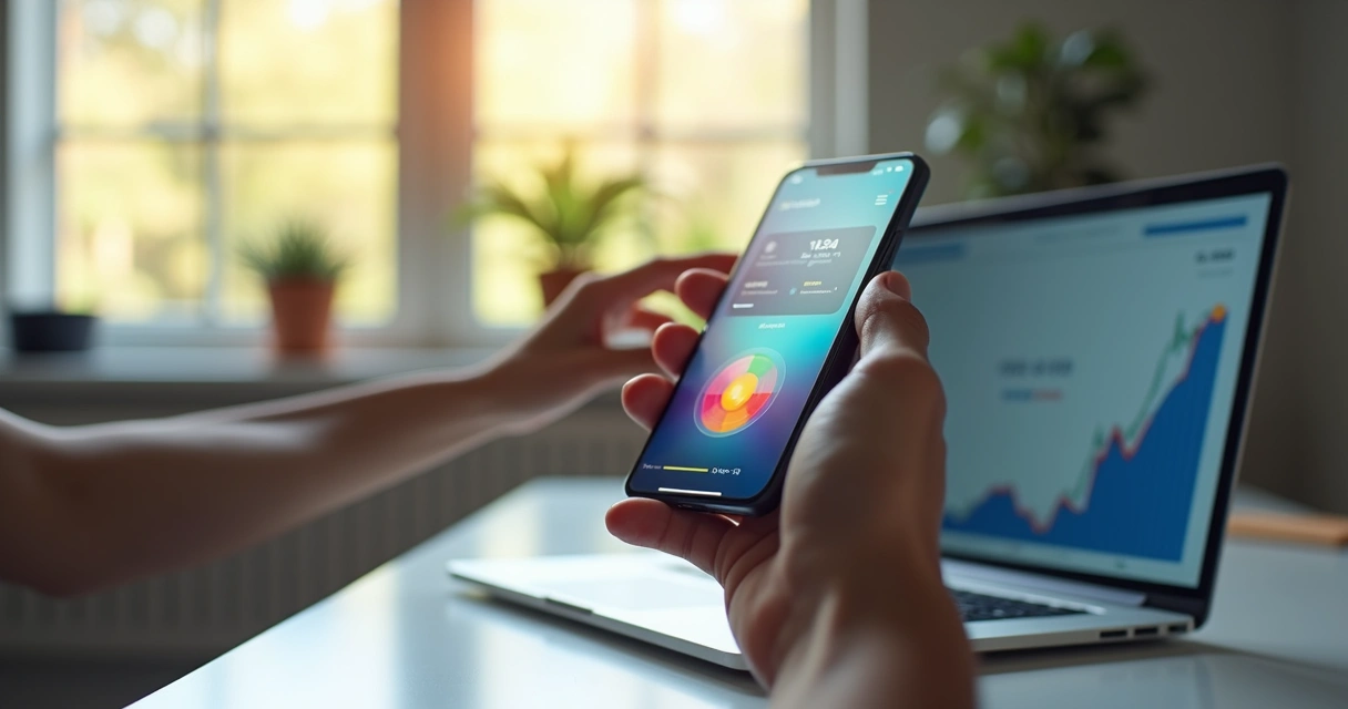 Pessoa usando smartphone para controlar gastos do cartão de crédito 