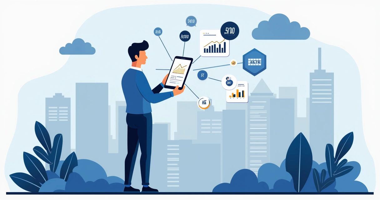 Pessoa analisando finanças empresariais pelo celular