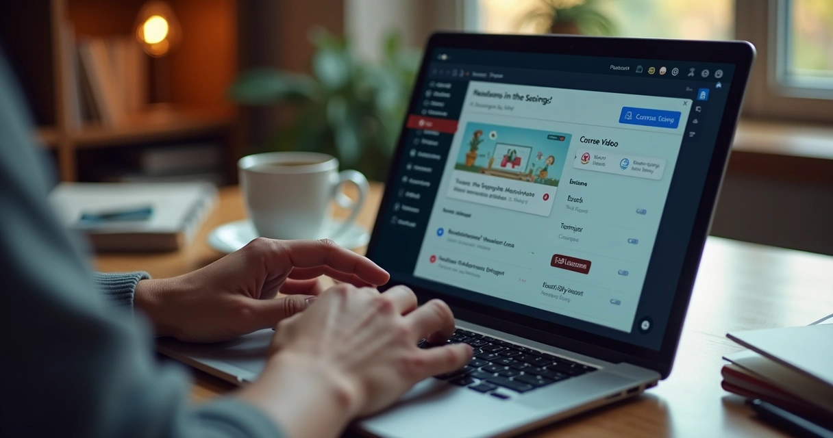 Professor ajustando limites de acesso digital em plataforma online 