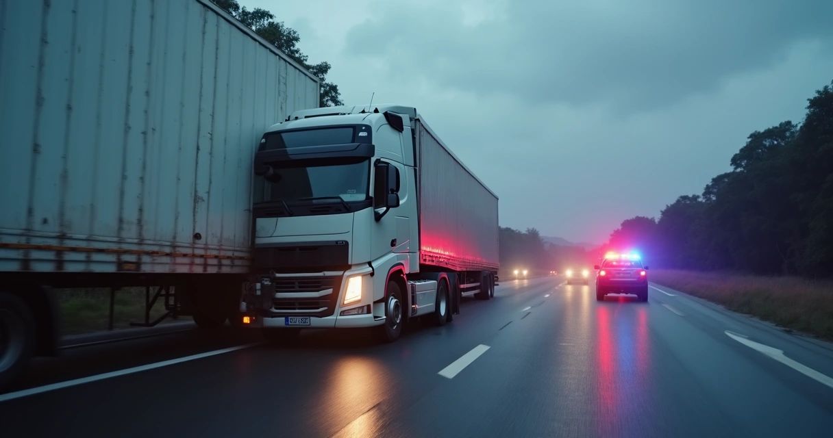 Caminhão envolvido em acidente na rodovia 