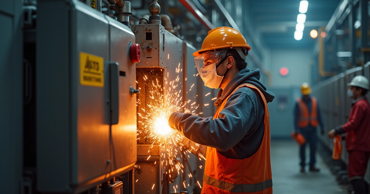 Simulação de acidente elétrico em ambiente industrial