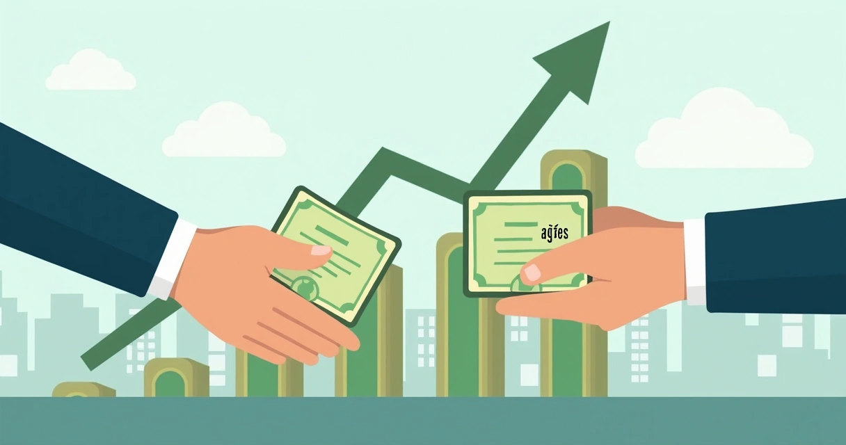 Ações de empresa representando captação de investimento 