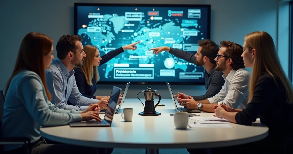 Profissionais analisando plano de resposta a crise corporativa 
