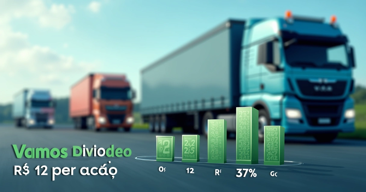 Gráfico de barras ilustrativo de rendimentos de ações da Vamos 