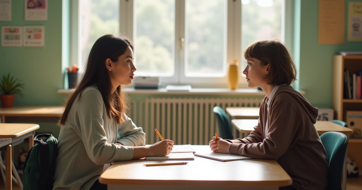 Conversa acolhedora entre educador e estudante 