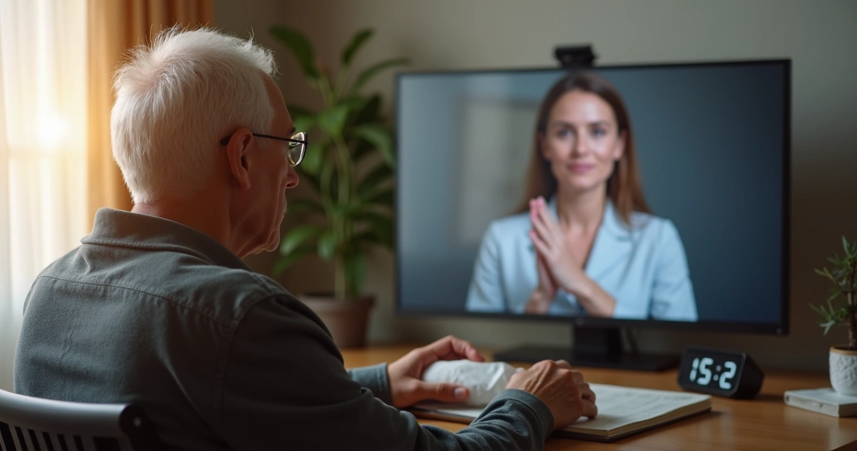 Paciente sendo acolhido em sessão online de psicanálise 