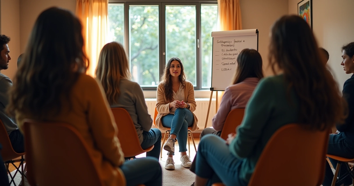 Grupo de apoio valorizando saúde mental e diversidade em roda de conversa 