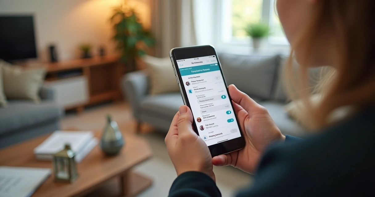 Pessoas acompanhando andamento de atendimento funerário em smartphone