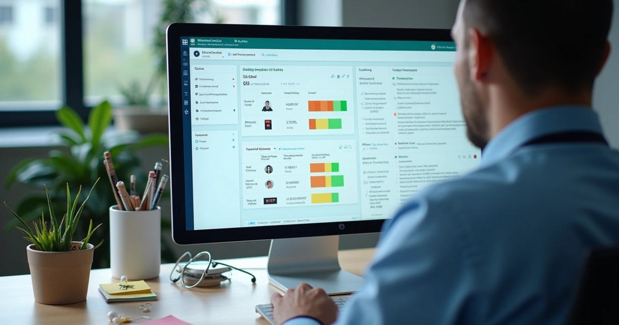 Tela de sistema mostrando acompanhamento de guias médicas 