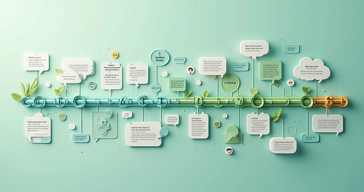 Linha do tempo de relacionamento de clientes e fiéis no WhatsApp