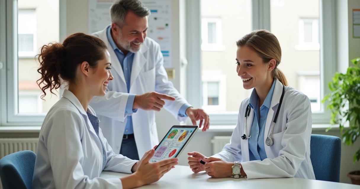 Consulta de acompanhamento profissional com médico e nutricionista