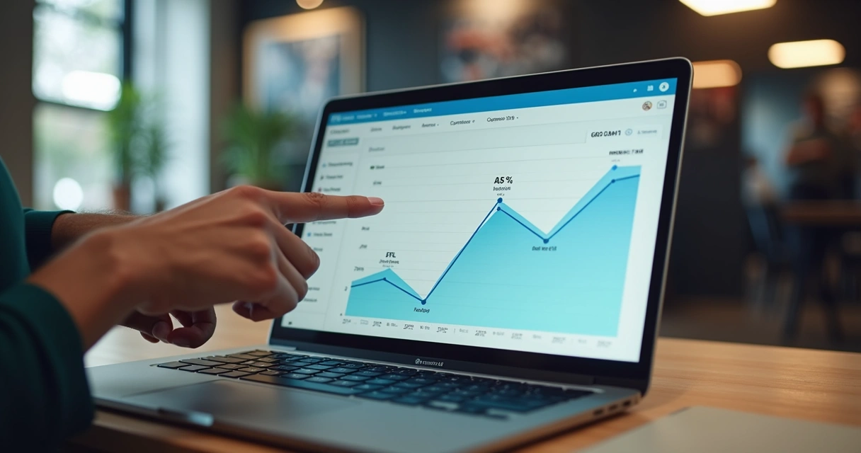 Tela com gráfico de evolução física em plataforma fitness 