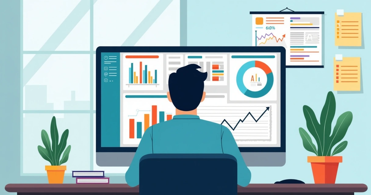 Monitoramento de sistema de gestão em tela de computador
