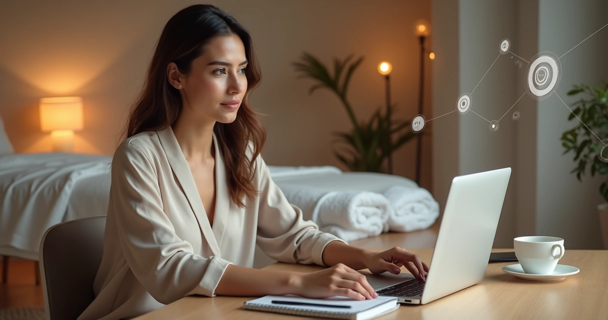 Profissional planejando seu nicho de atendimento em ambiente elegante e discreto 